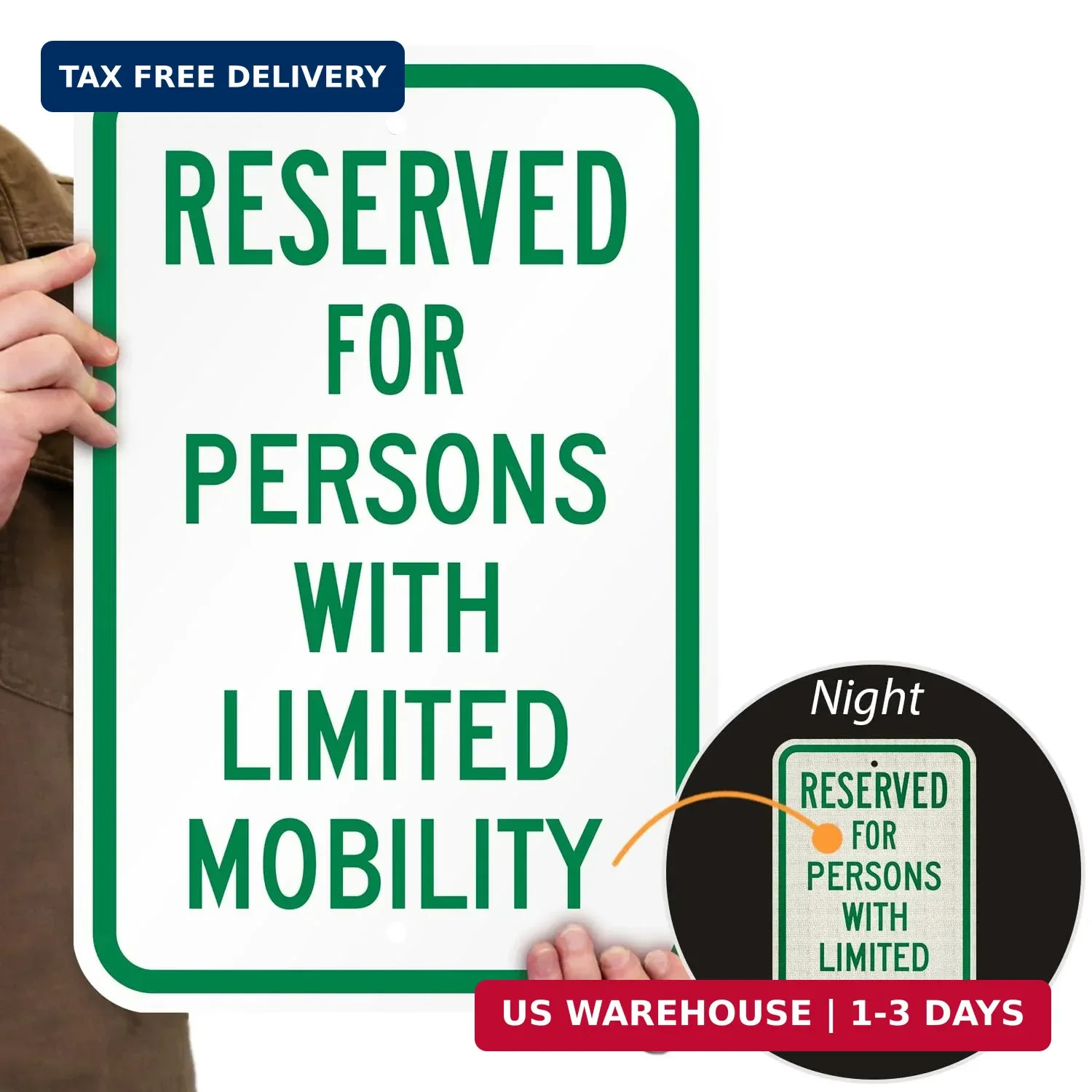 18 x 12 inch Reserved For Persons With Limited Mobility Parking Sign