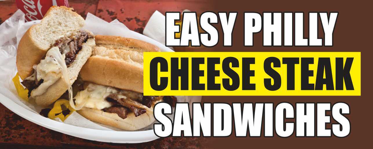 EASY PHILLY CHEESE STEAK SANDWICHES Advertising Banner Vinyl Mesh Sign Food Bar