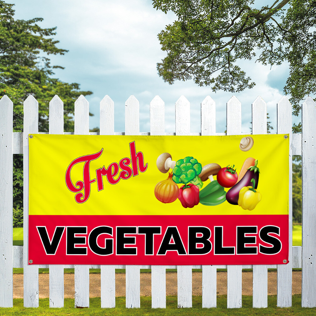 Vinyl Banner Multiple Sizes Fresh Vegetables Advertising Printing B Business