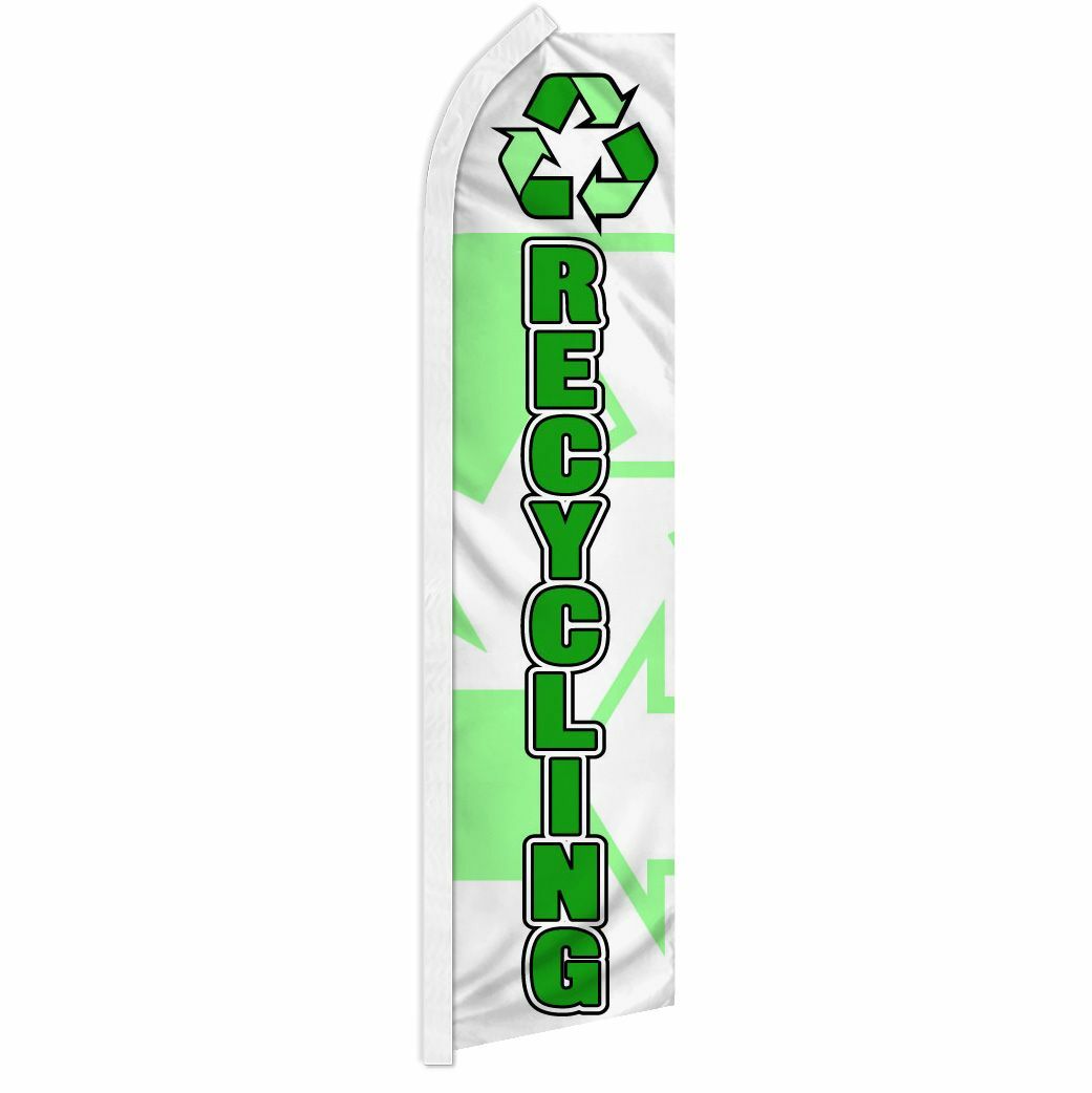 “RECYCLING” advertising super flag swooper banner business sign recycle