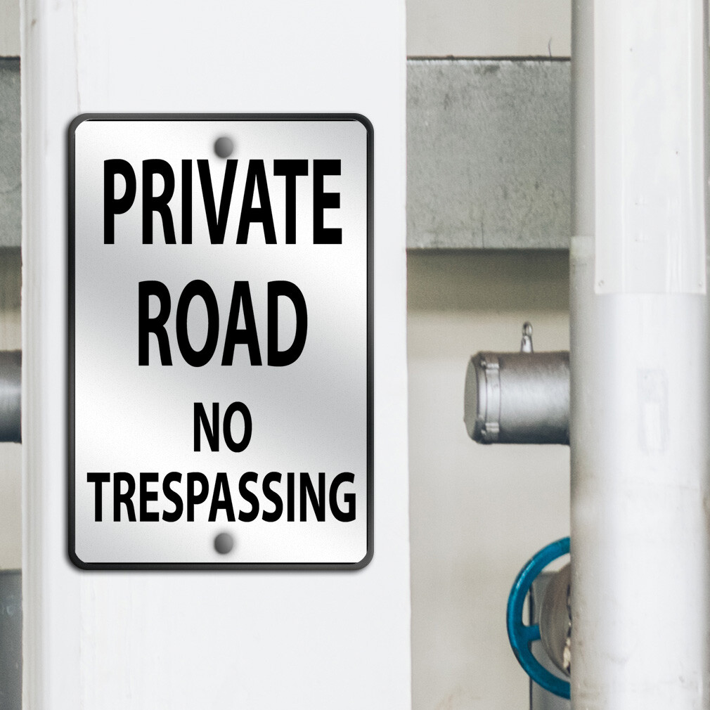 Aluminum Vertical Metal Sign Private Drive P Road Weatherproof Street
