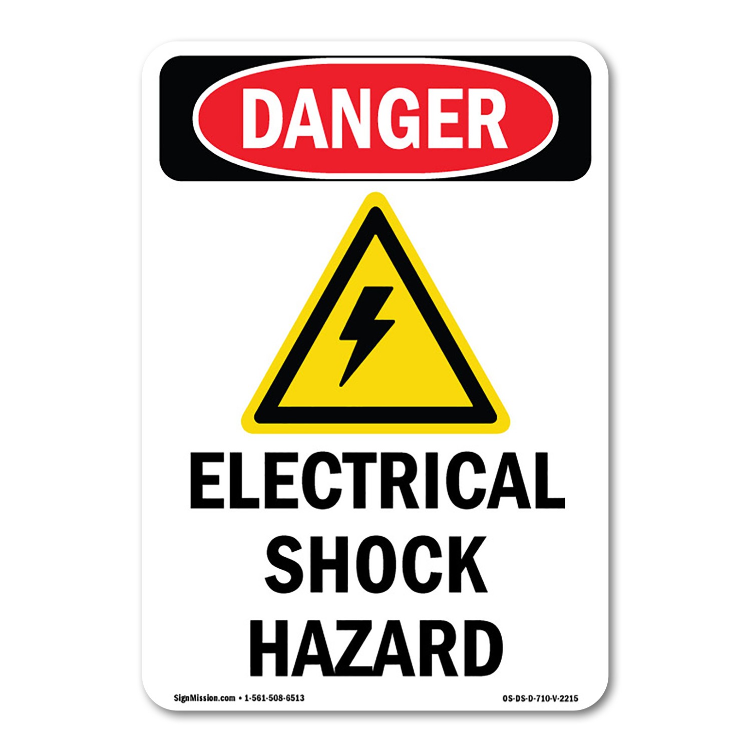 Electrical Shock Hazard ANSI Danger Sign Metal Plastic Decal