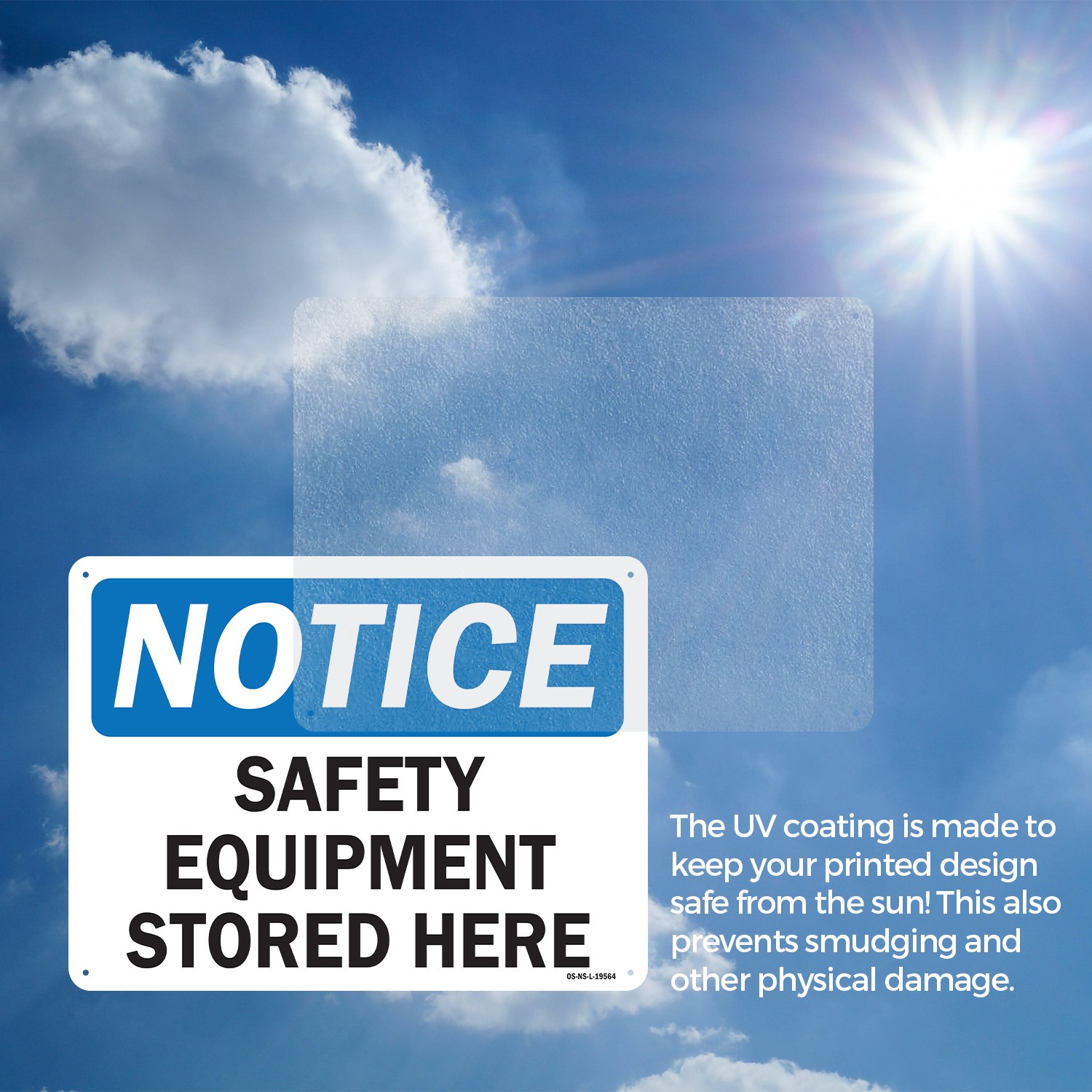 Safety Equipment Stored Here OSHA Notice Sign Metal, Plastic, Decal 5 or 10 Pack