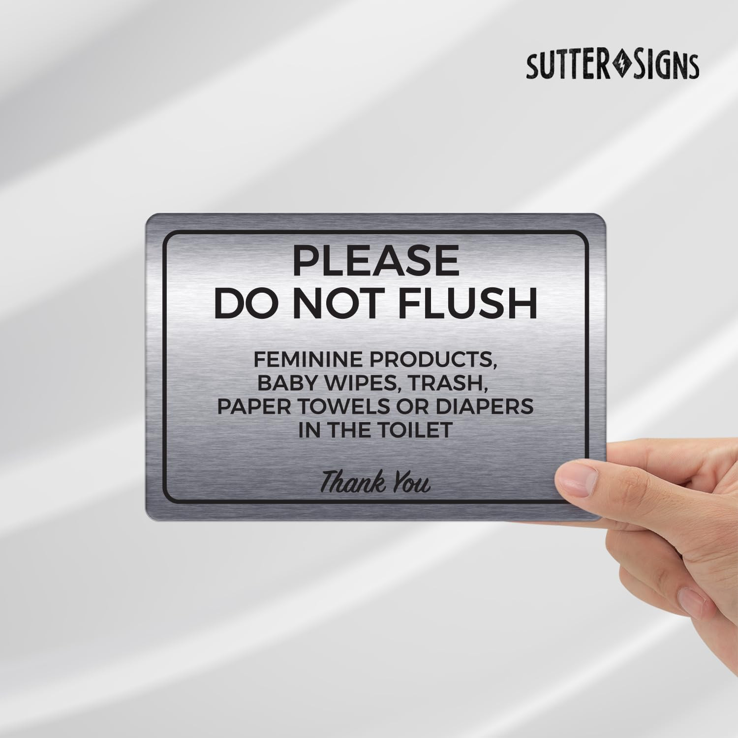 4×6 Inch Please Do Not Flush Feminine Products Restroom Sign ABS Plastic Pad