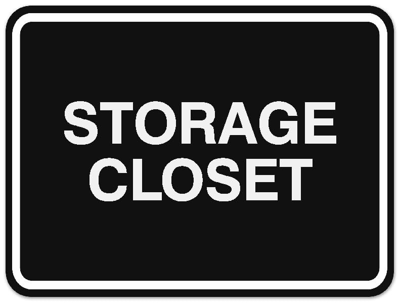 Classic Framed Storage Closet Sign | Durable Material | Office Sign Black – L…
