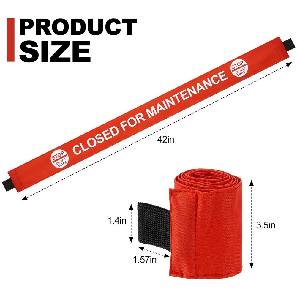 4x Red Closed for Maintenance Sign with Magnetic Ends, Safety Signs for Cleaning