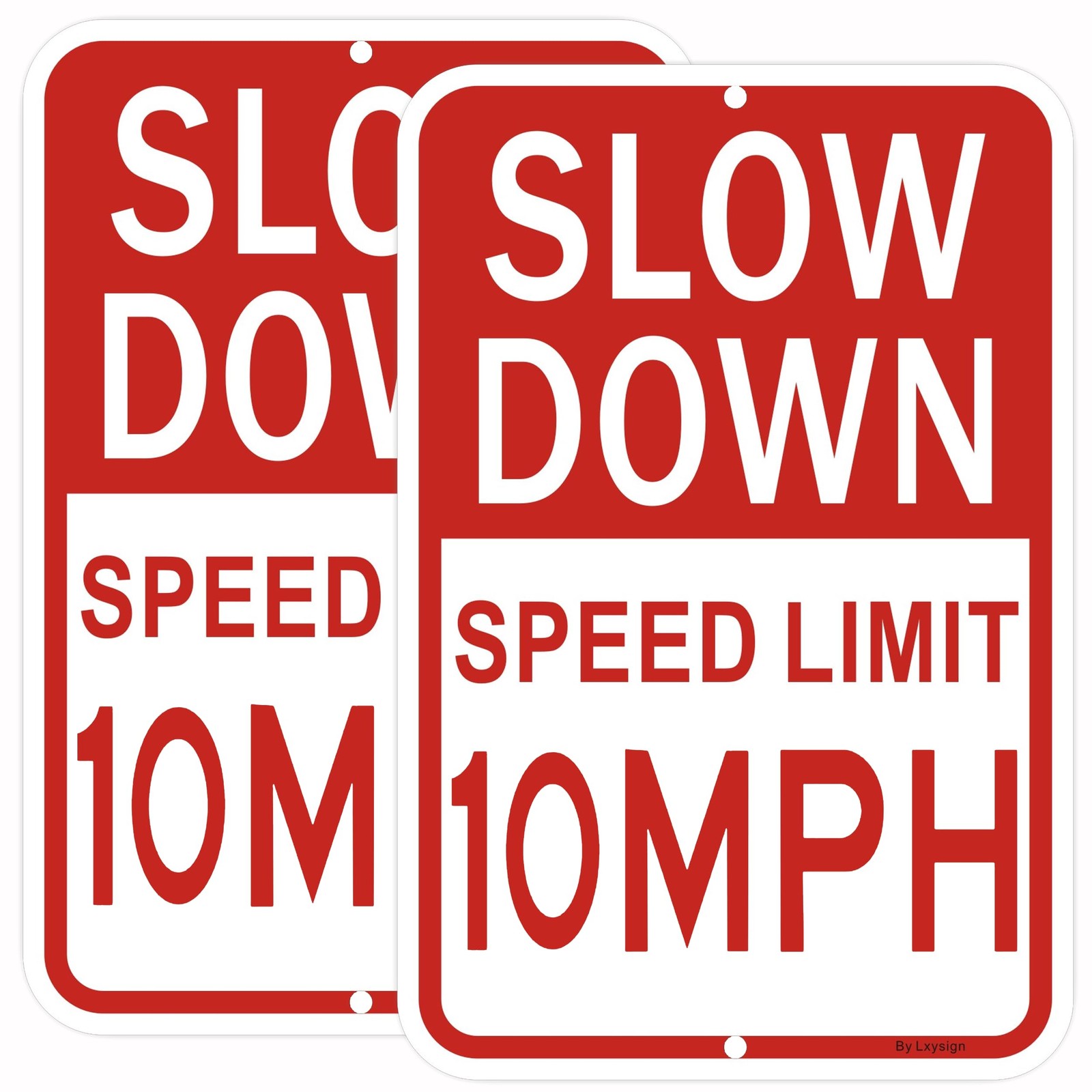 Slow Down Sign, Speed Limit 10 MPH Sign, 18×12 Inches Reflective Aluminum Sig…