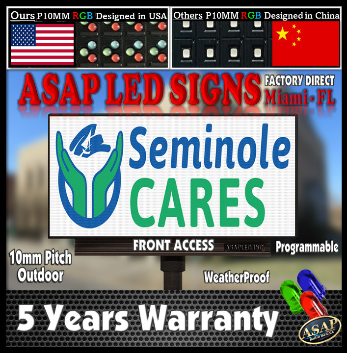 LED Sign Outdoor Board Full Color Programmable 19″ x 63″ – Made in USA
