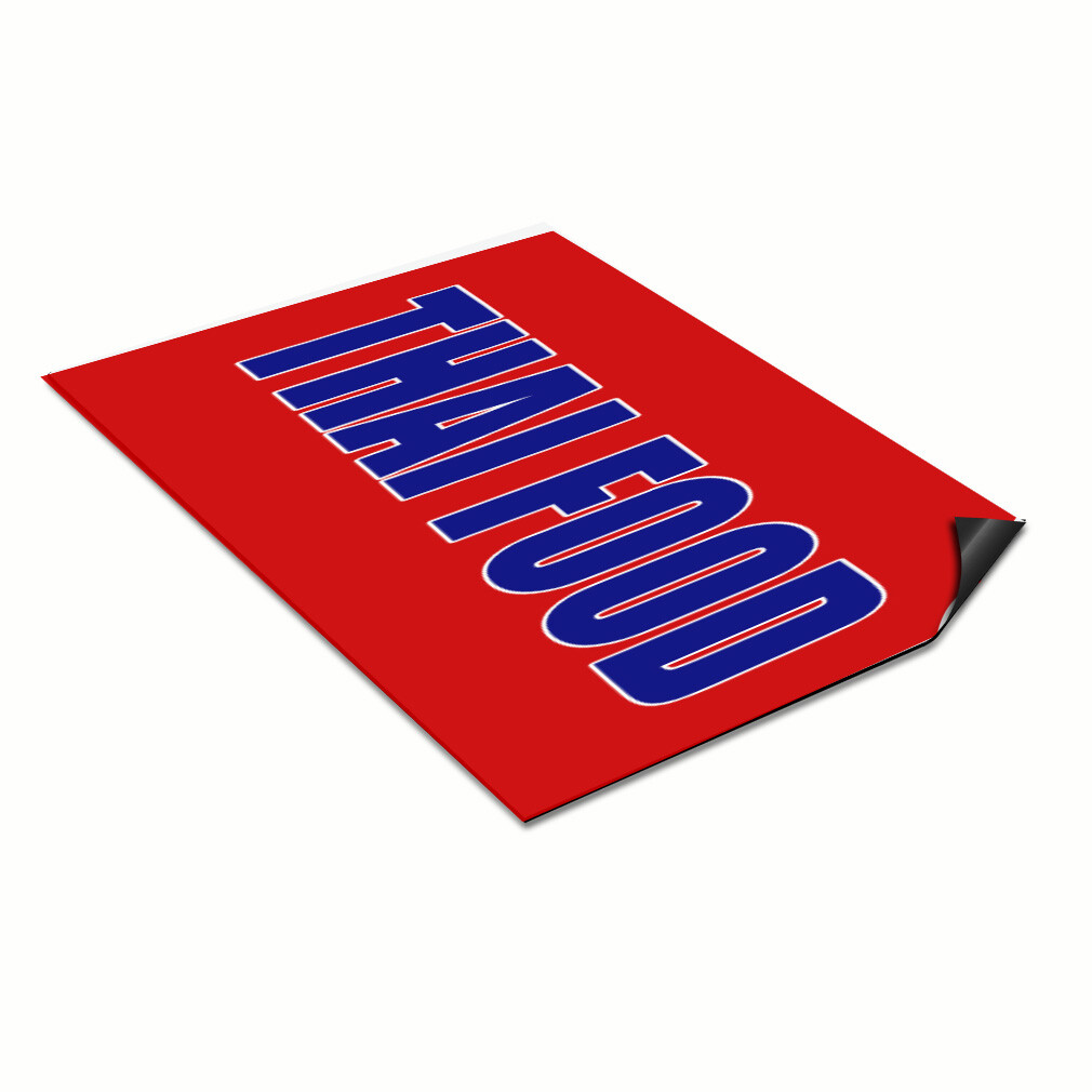 Car Magnet Set of 2 Thai Food (Red Blue) Food Fair Business Industrial Sign