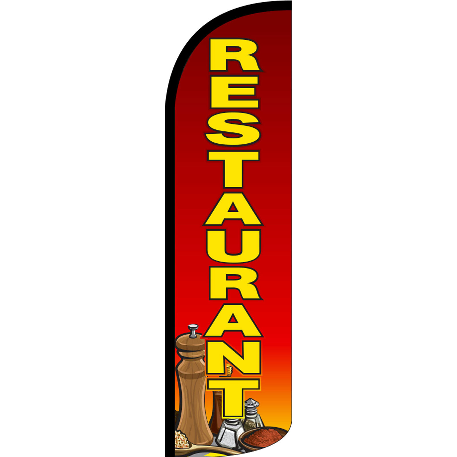 Restaurant Red 3 ft X 11 1/2 ft Windless Swooper Flag (Flag Only)