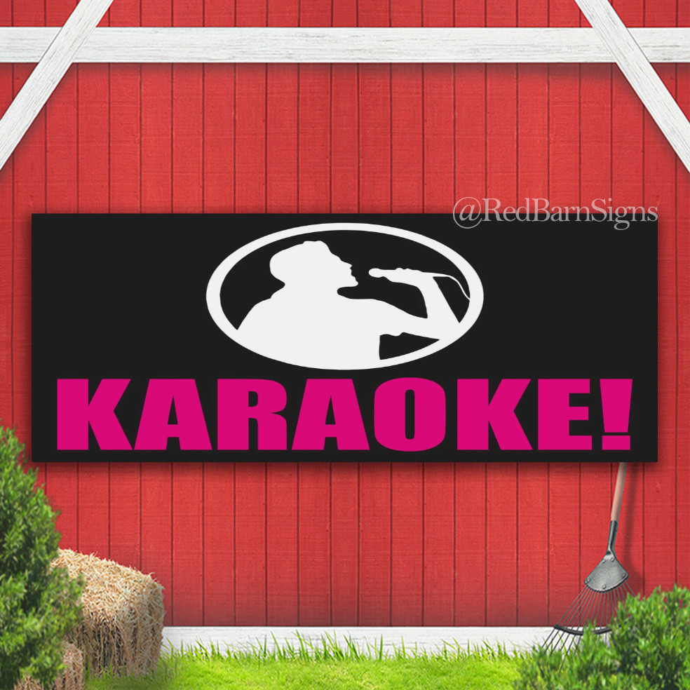 KARAOKE DJ Bar Party Club Disco Bar Indoor Outdoor Banner Sign with grommets