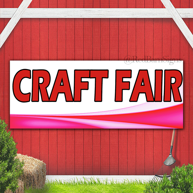 Craft Fair Indoor Outdoor Vinyl Banner Design RED