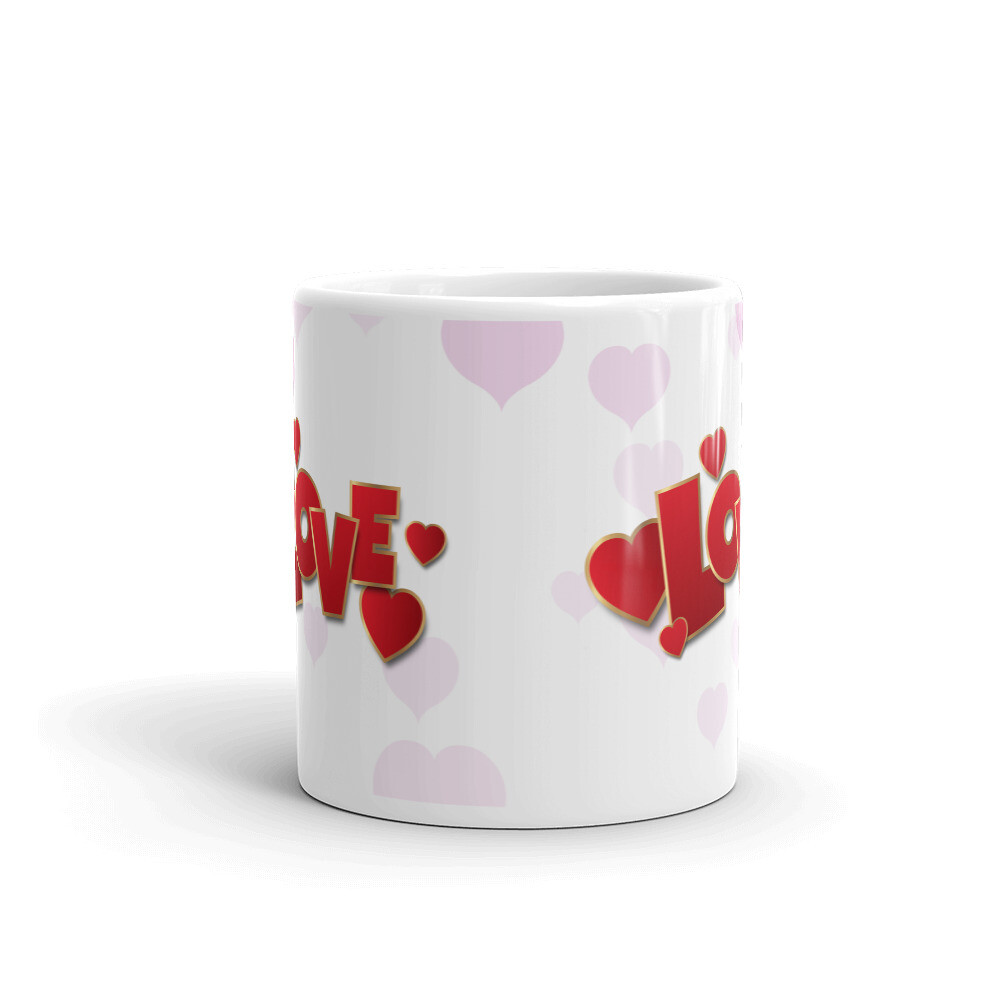 Love Word Inspirational Heart Coffee Tea Ceramic Mug Office Work Cup Gift