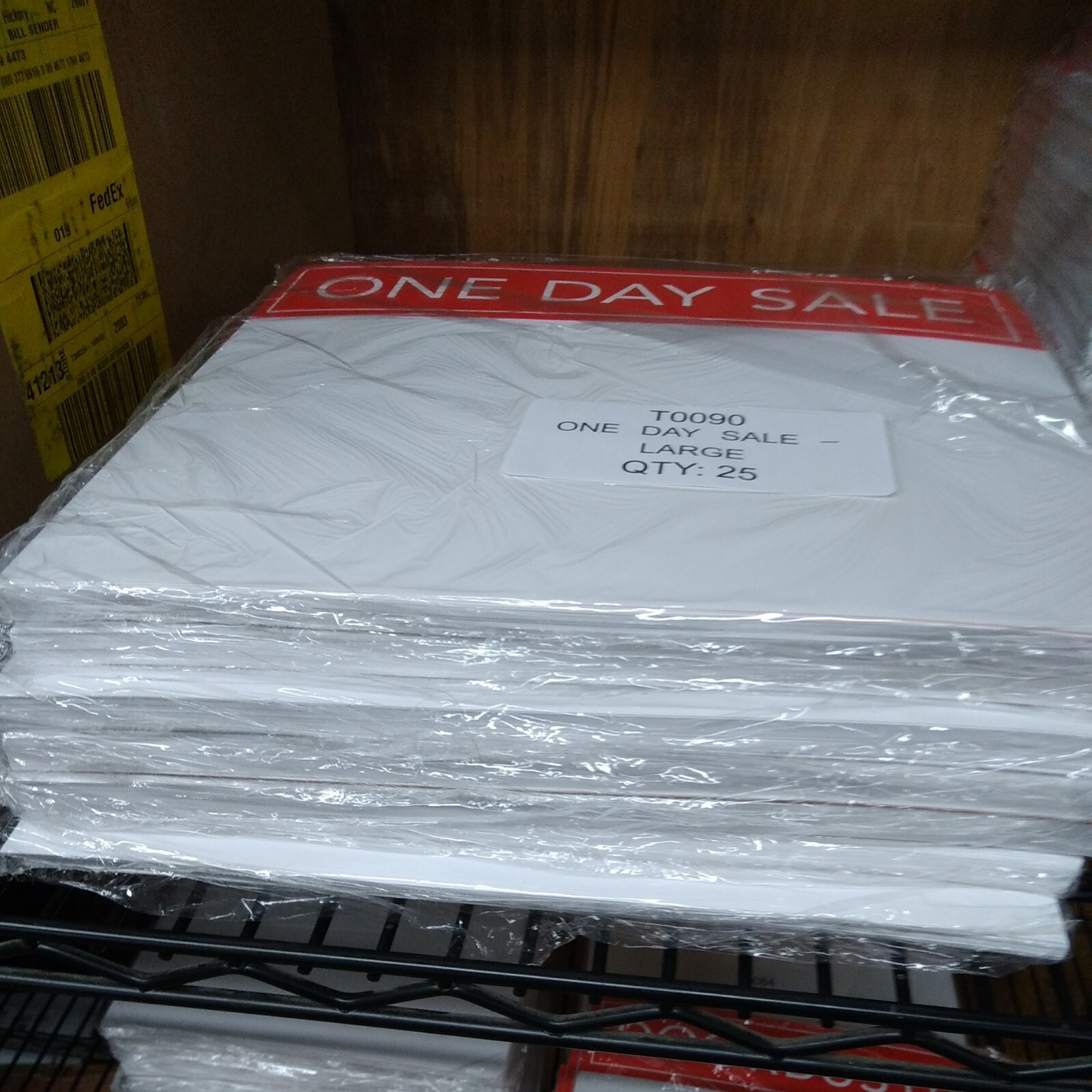 Large one day sale Sign Red White 11×9.5 25 Pc Cardboard lot of 8