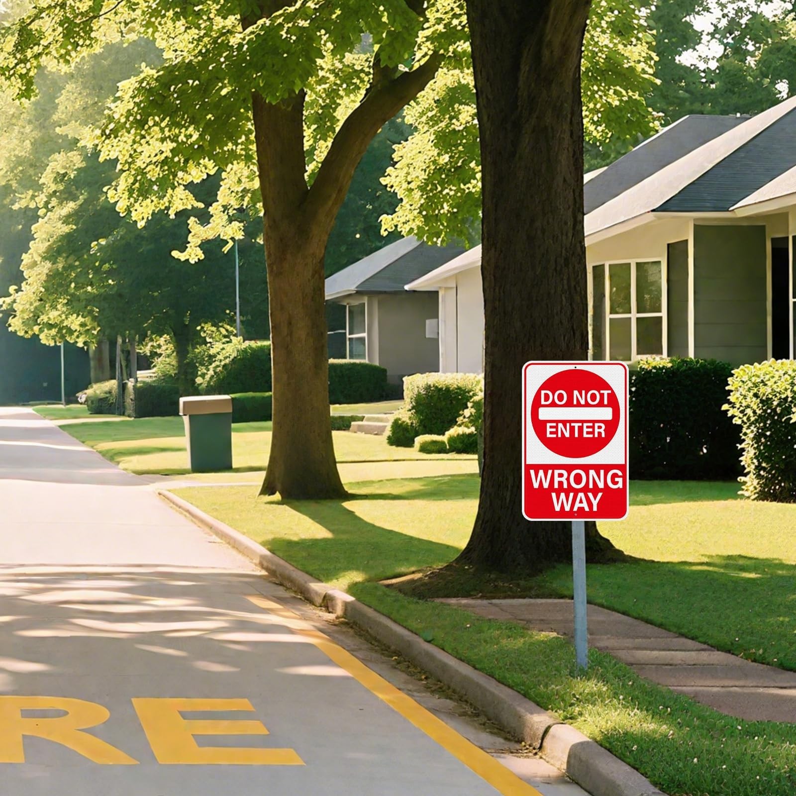 2 Pack Do Not Enter Wrong Way Signs 18 × 12 Inches for Traffic Road