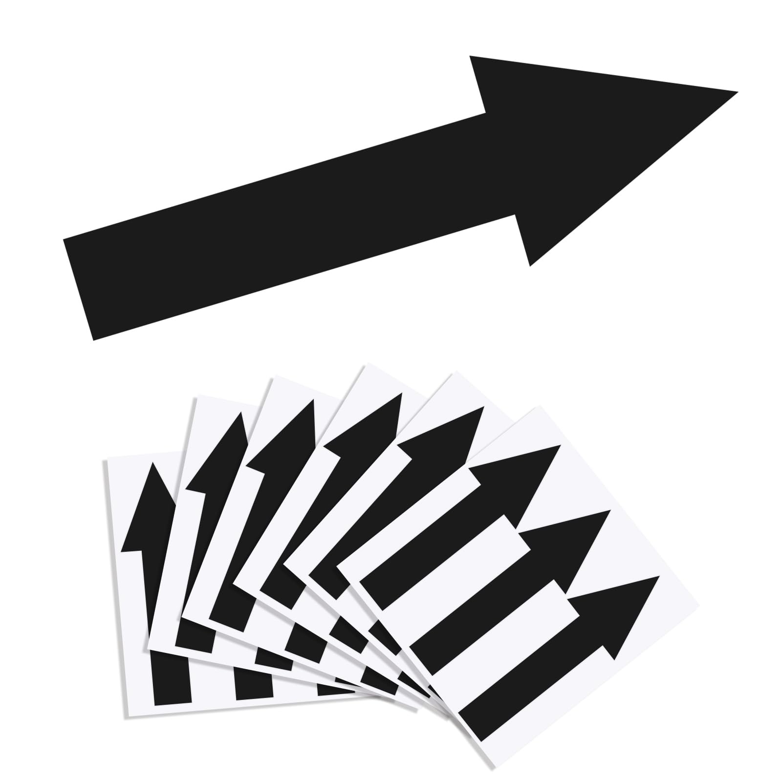 Luomorgo 15 Pcs Arrow Stickers, Black, 8″ x 2″, Self-Adhesive PVC Decals