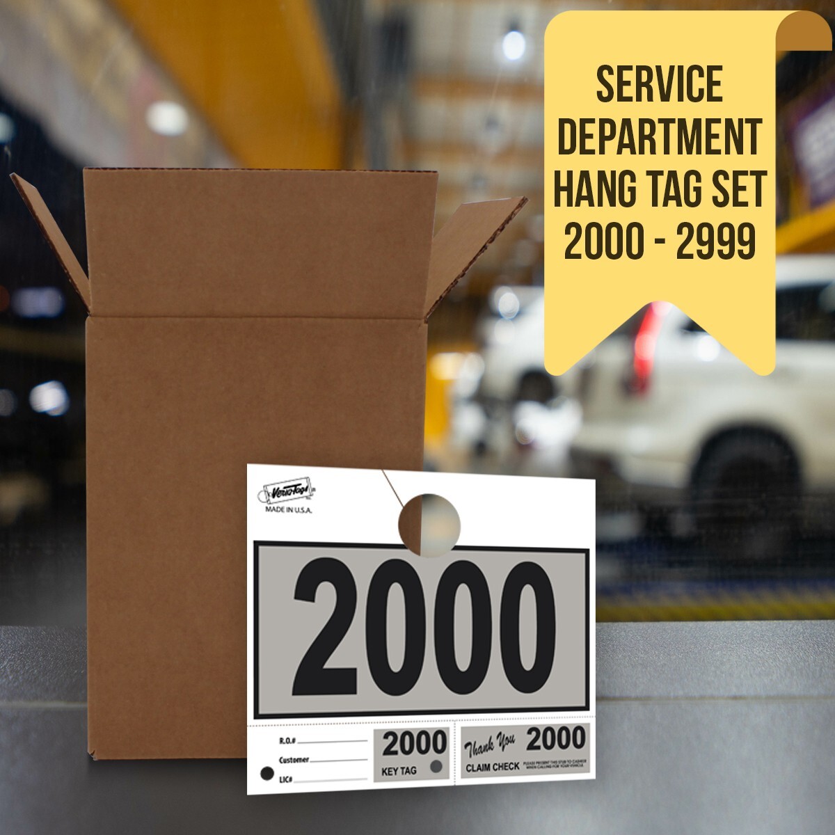 1000 Car Dealer Service Hang Tags Mechanic Repair Shop 3 Piece System – Gray