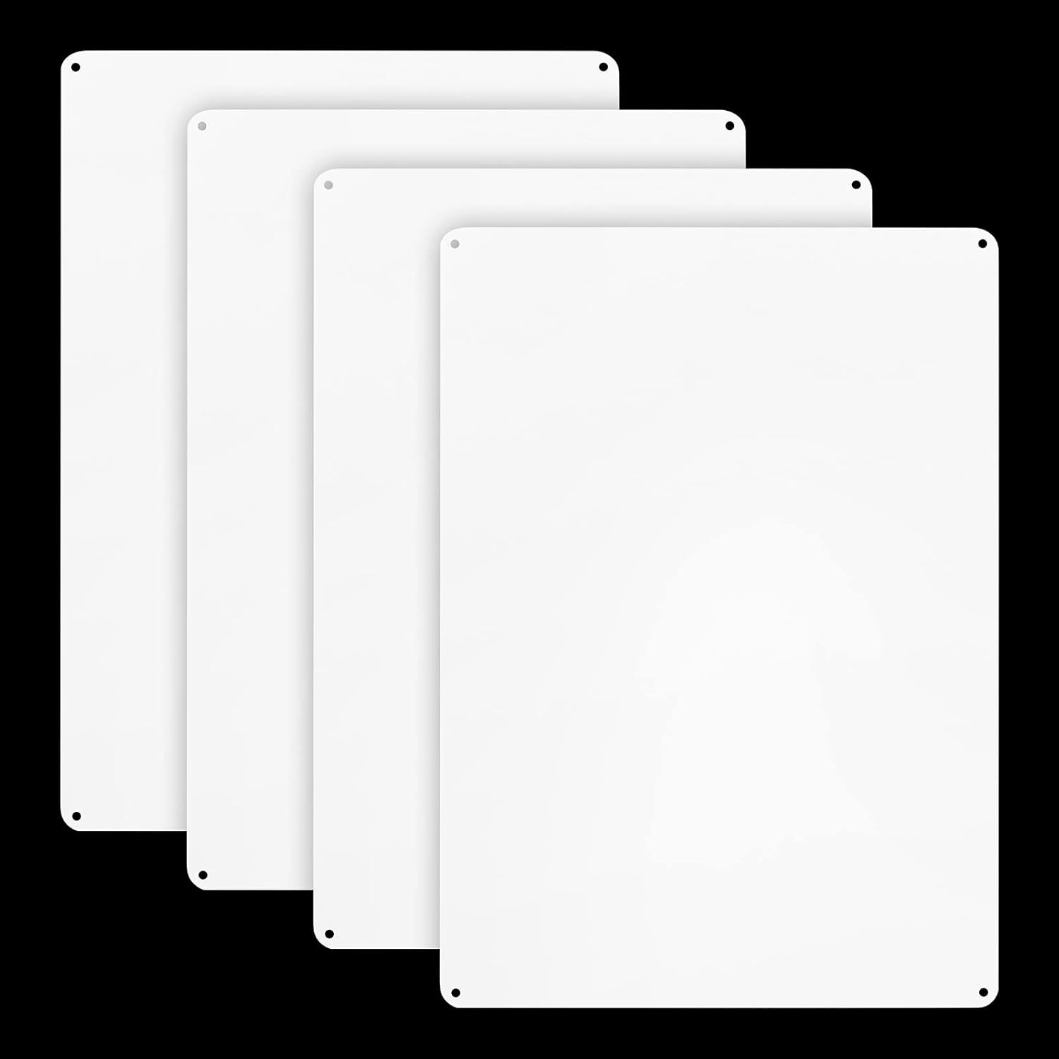 4-Pack White Blank Sign 10″x 7″ Plastic