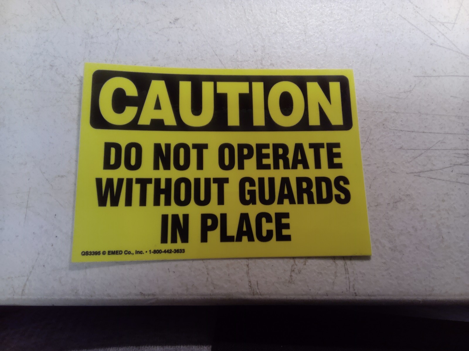 Caution Do Not Operate Without Guards In Place
