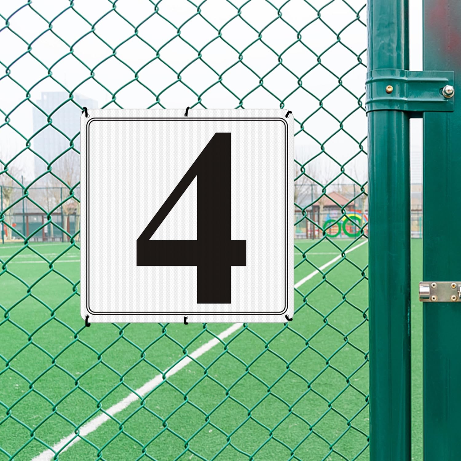 i-CowFun Premium Reflective Metal Number Signs 4 – Aluminum 12″ X 12″ Parking…
