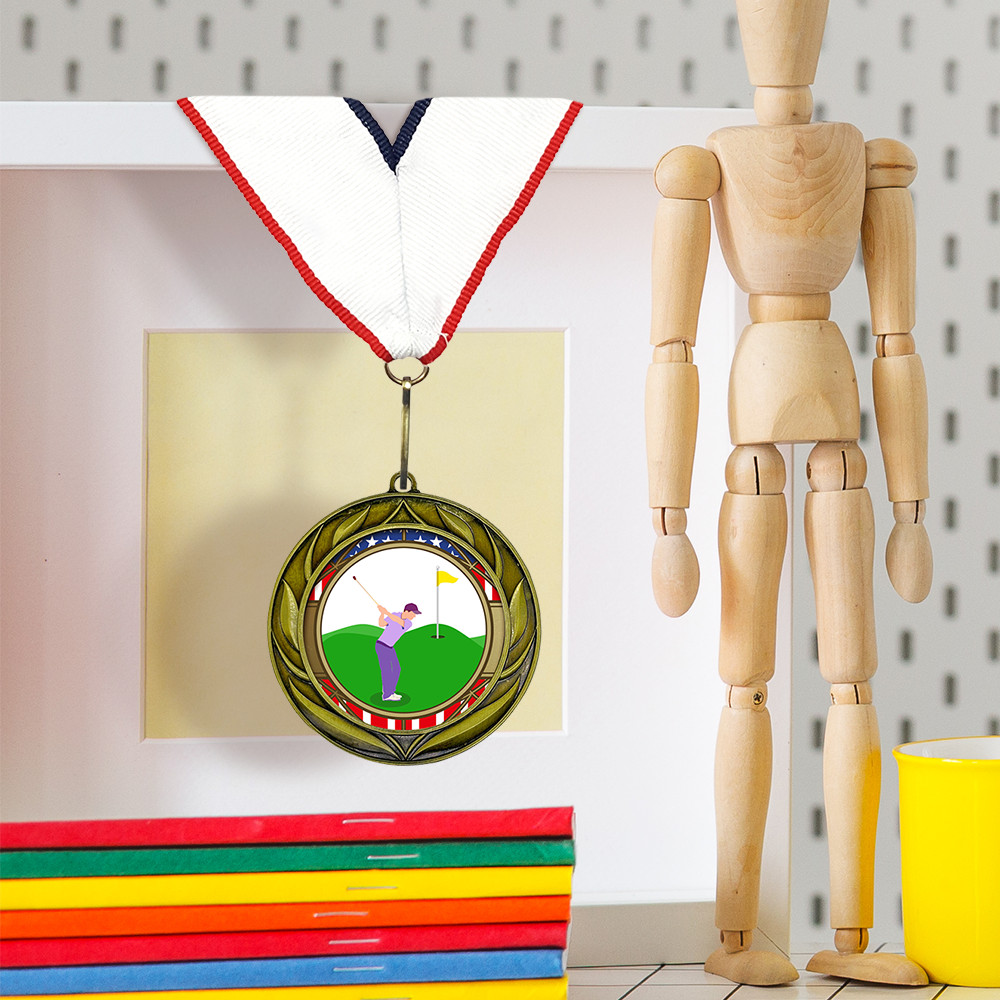 All Quality Golf Wreath Design Medal – 1st, 2nd, 3rd Place