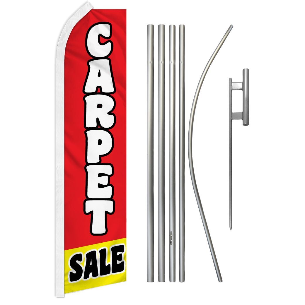 “CARPET SALE” Advertising Super Flag & Pole Kit floor flooring