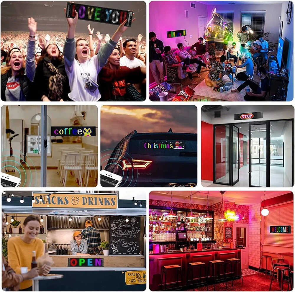 Flexible LED Matrix Panel DIY Programmable Scrolling LED Sign For Car Party