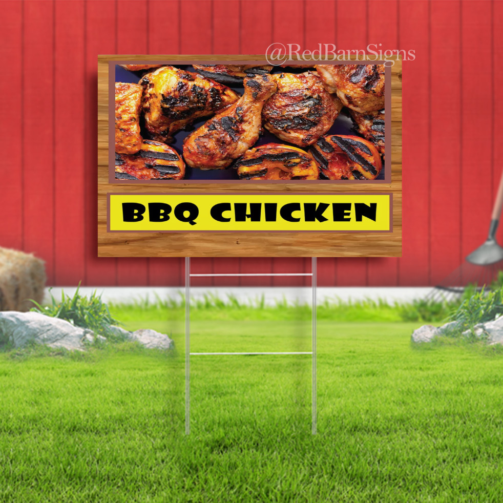 Food Truck Bbq Chicken Restaurant & Food Concession Sign Brown Yard sign