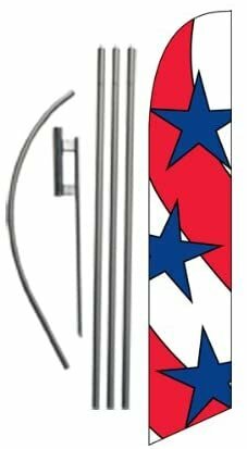American Advertising Feather Banner Swooper Flag Sign with Flag Pole Kit and…