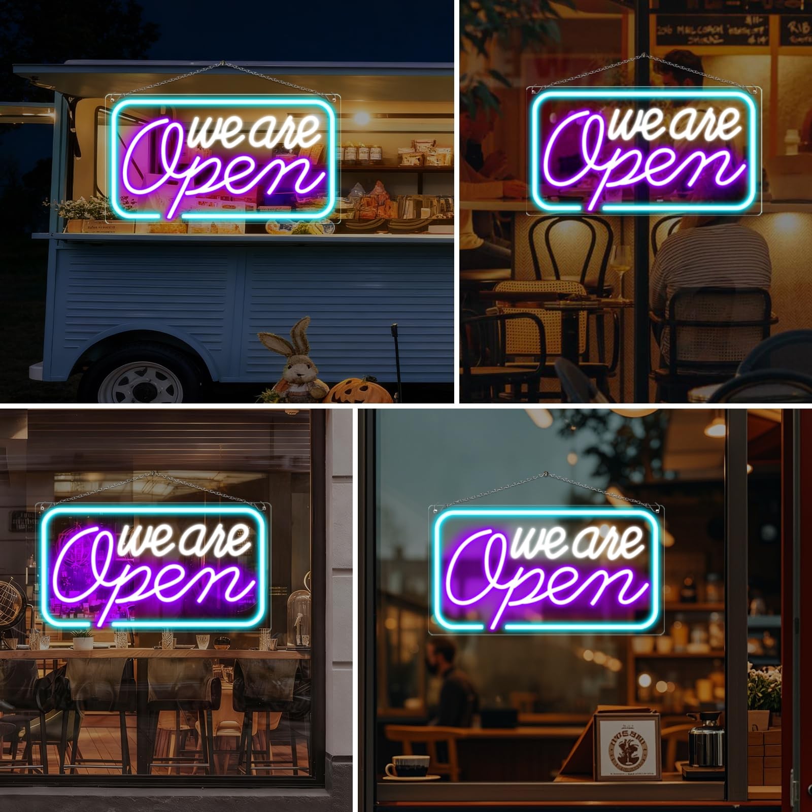 Neltbesin Neon We Are Open Signs For Business 23.5X 12.5 Adjustable Brightness