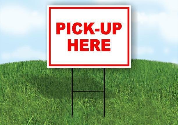 PICK UP HERE RED Yard Sign Road with Stand LAWN SIGN