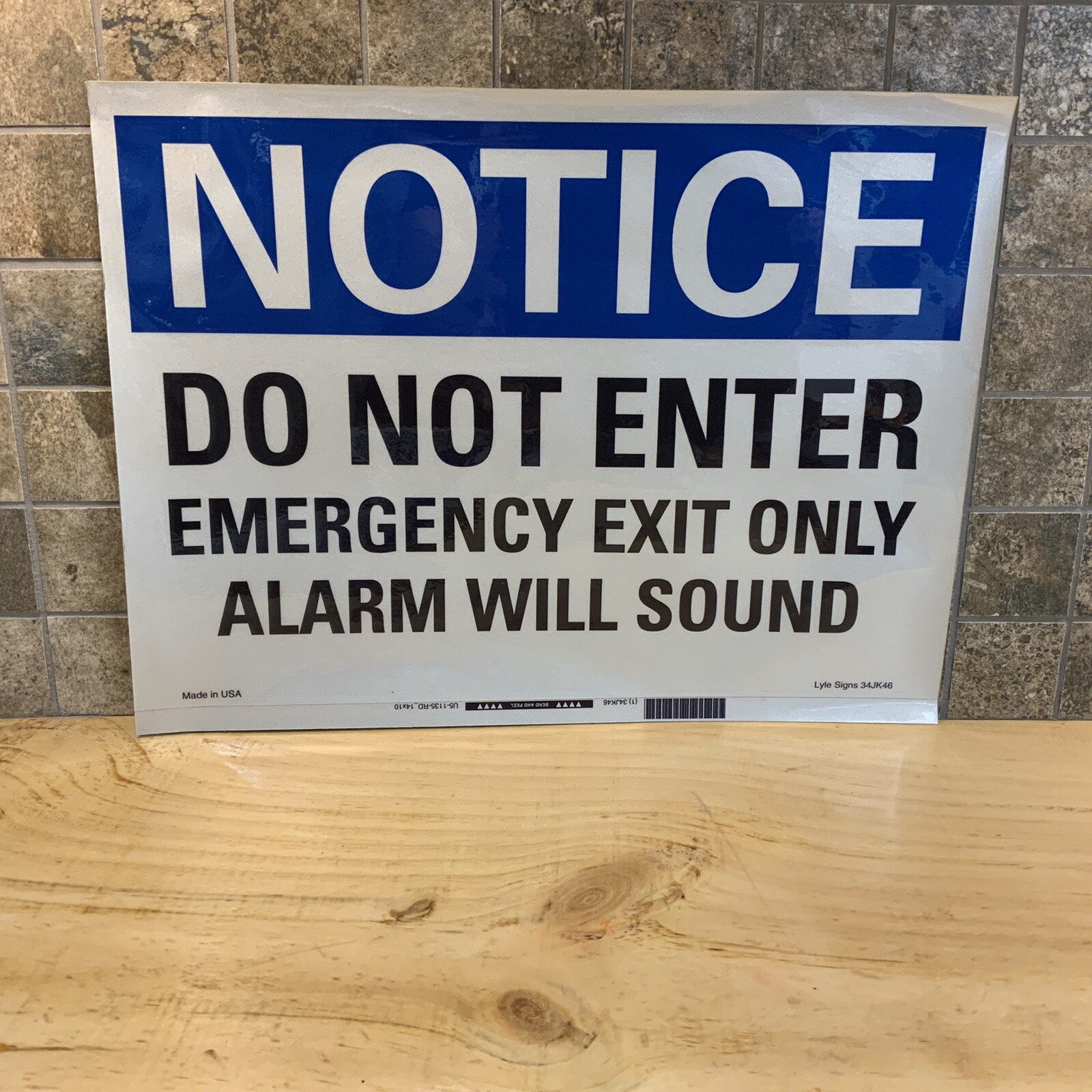 Notice Do Not Enter Emergency Exit Only Alarm…Reflective Sheeting Adhesive Sign