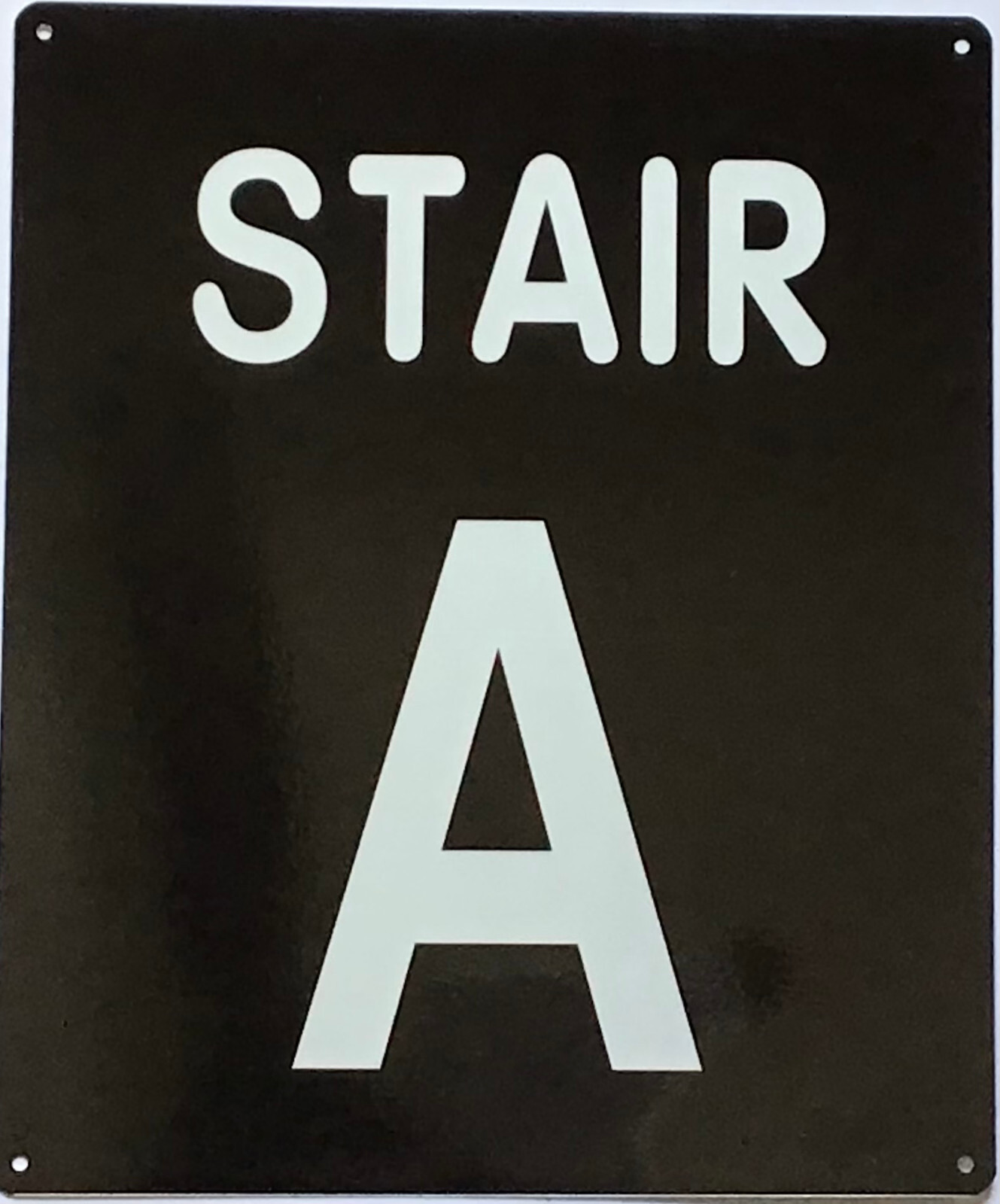 STAIR A SIGN (10X12, Black Background, Aluminum)-REF24-1027
