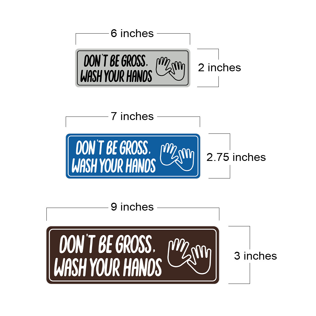Standard Don’t Be Gross, Wash Your Hands (Hands Vector) Wall or Door Sign