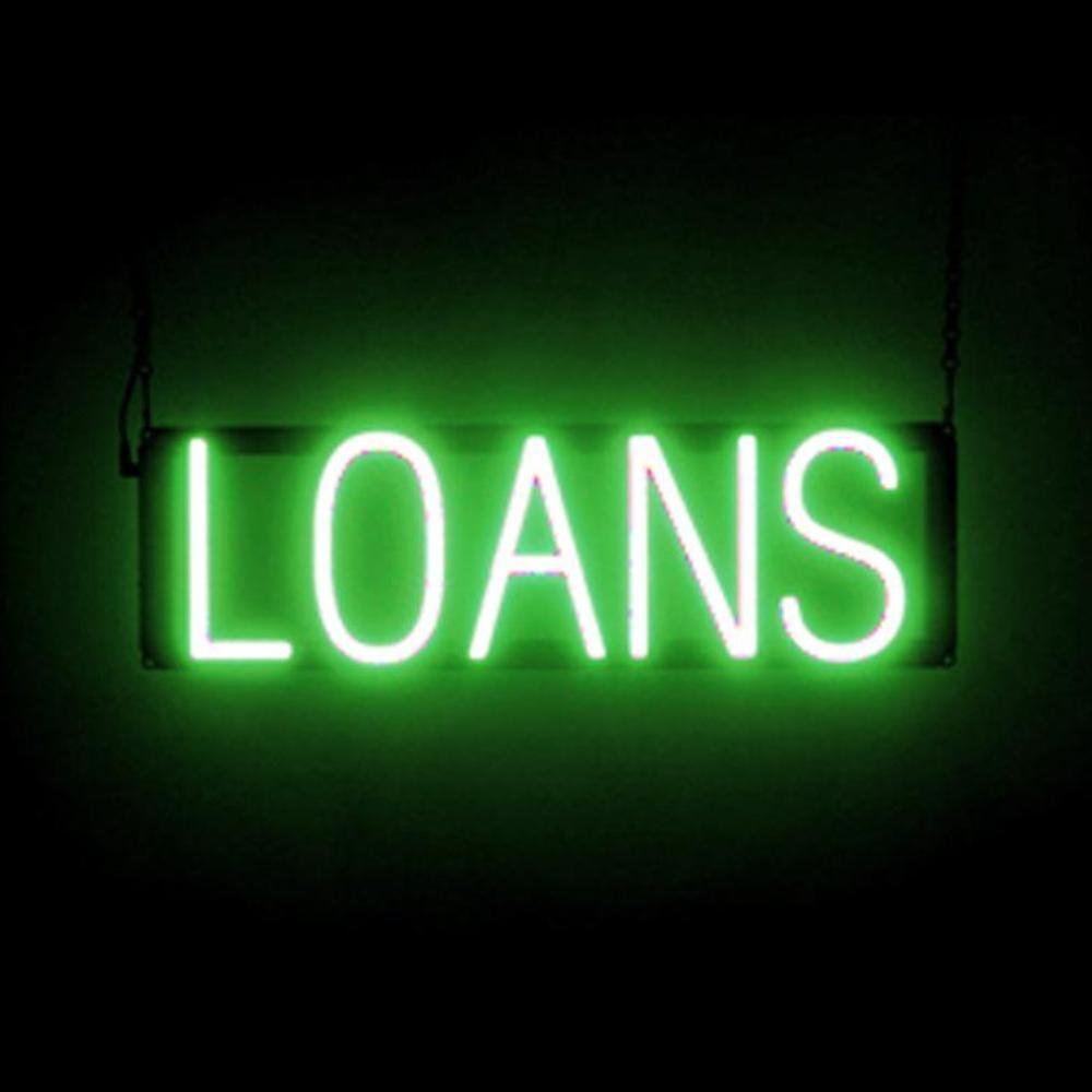 SpellBrite LOANS Sign | Neon Loans Sign Look, LED Light | 20.8″ x 6.3″