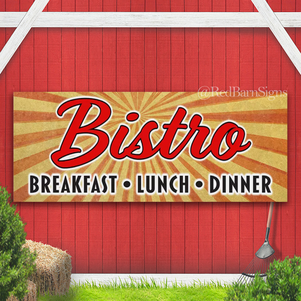 BISTRO Vinyl Banner with Optional Sizes (Made in the USA)