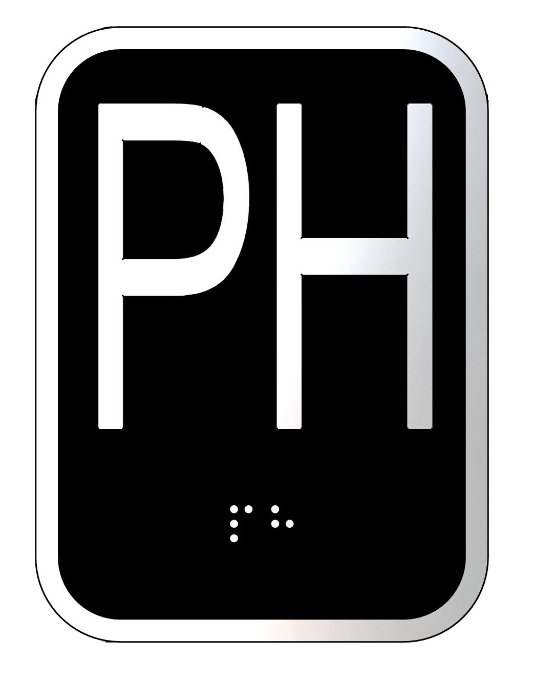 Elevator floor number PH sign – Elevator Jamb Plate PH (3×4, cast