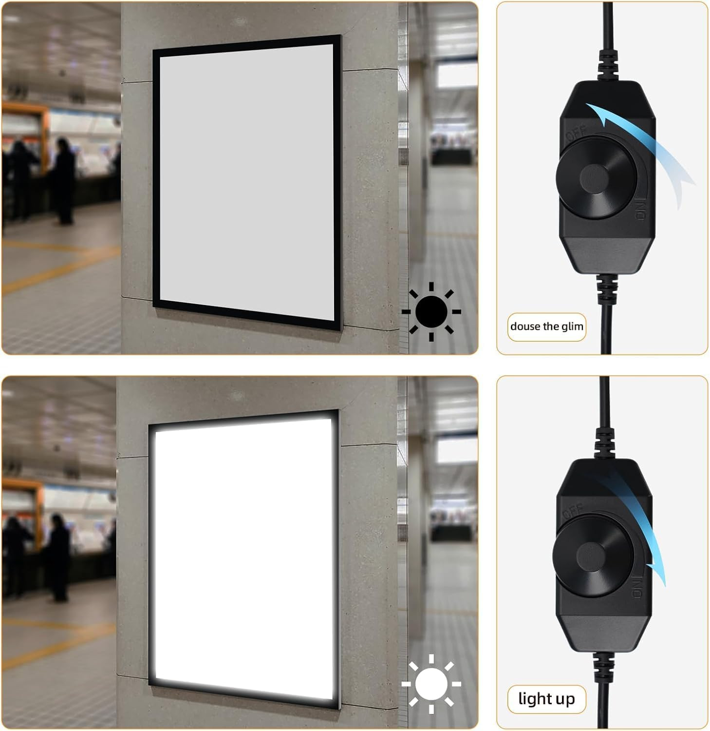 LED Backlit Poster Frame 24×36 Inch with Dimmer – Perfect for Home & Office