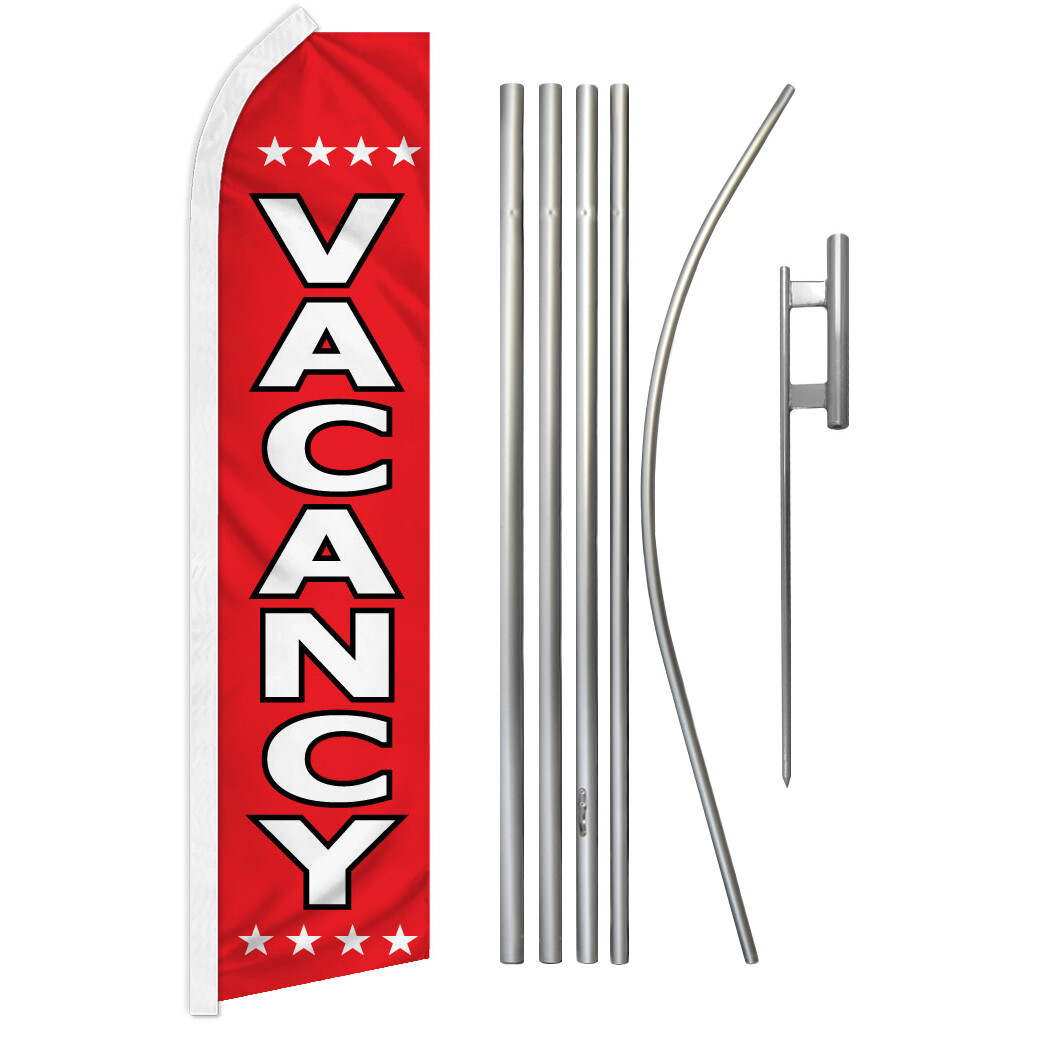 Vacancy Advertising Swooper Feather Flutter Flag & Pole Kit Real Estate