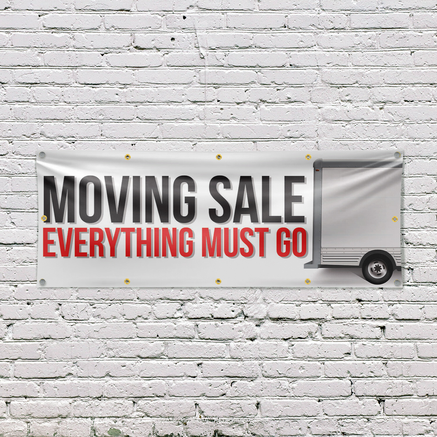 Moving Sale Everything Must Go Vinyl Banner Sign with Metal Grommets Heavy-Duty
