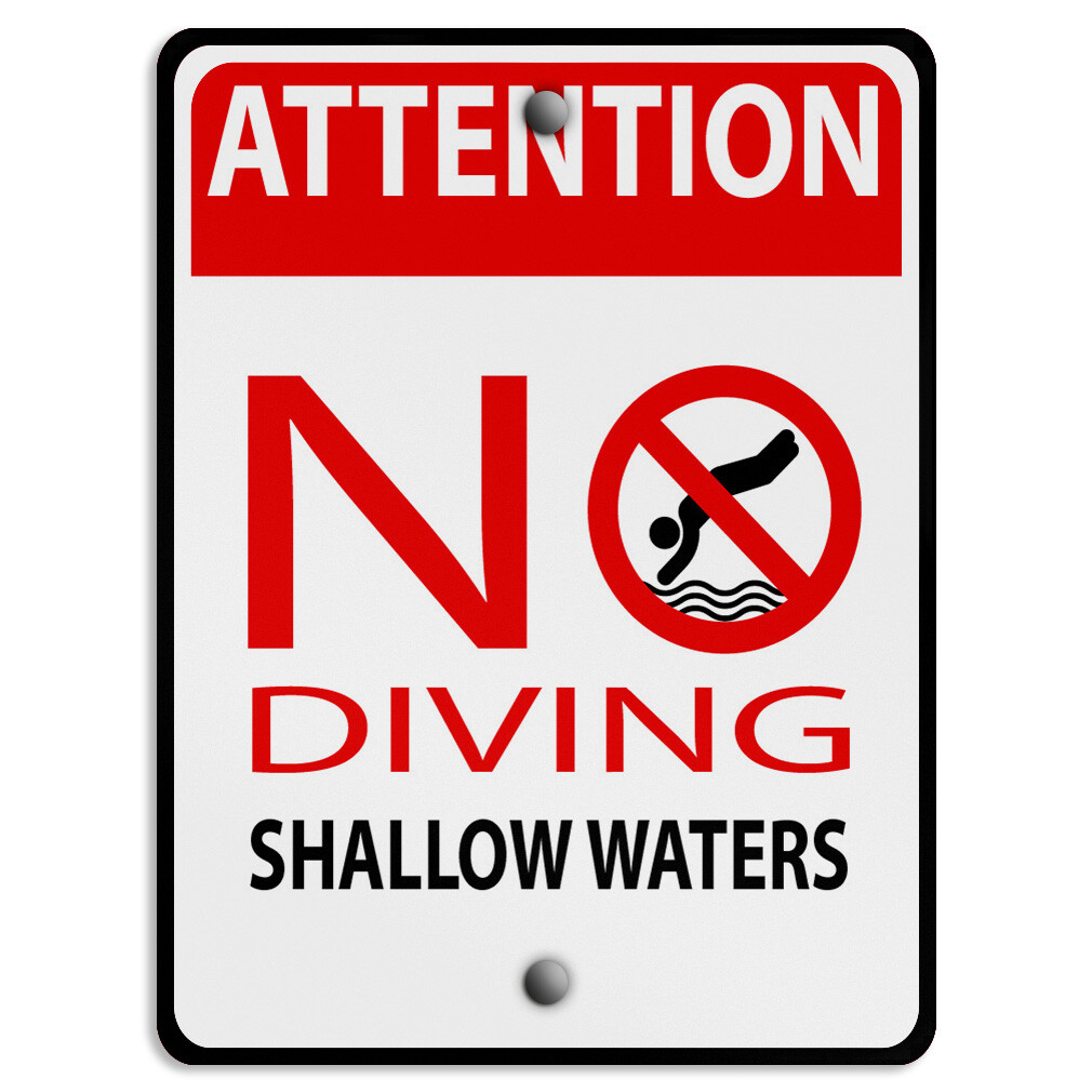 Vertical Metal Sign Pool Aluminum v Prohibition Weatherproof Street