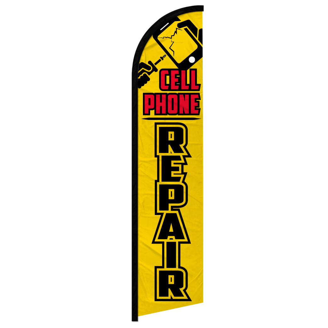 Cell Phone Repair Windless Swooper Flag YW/BLK