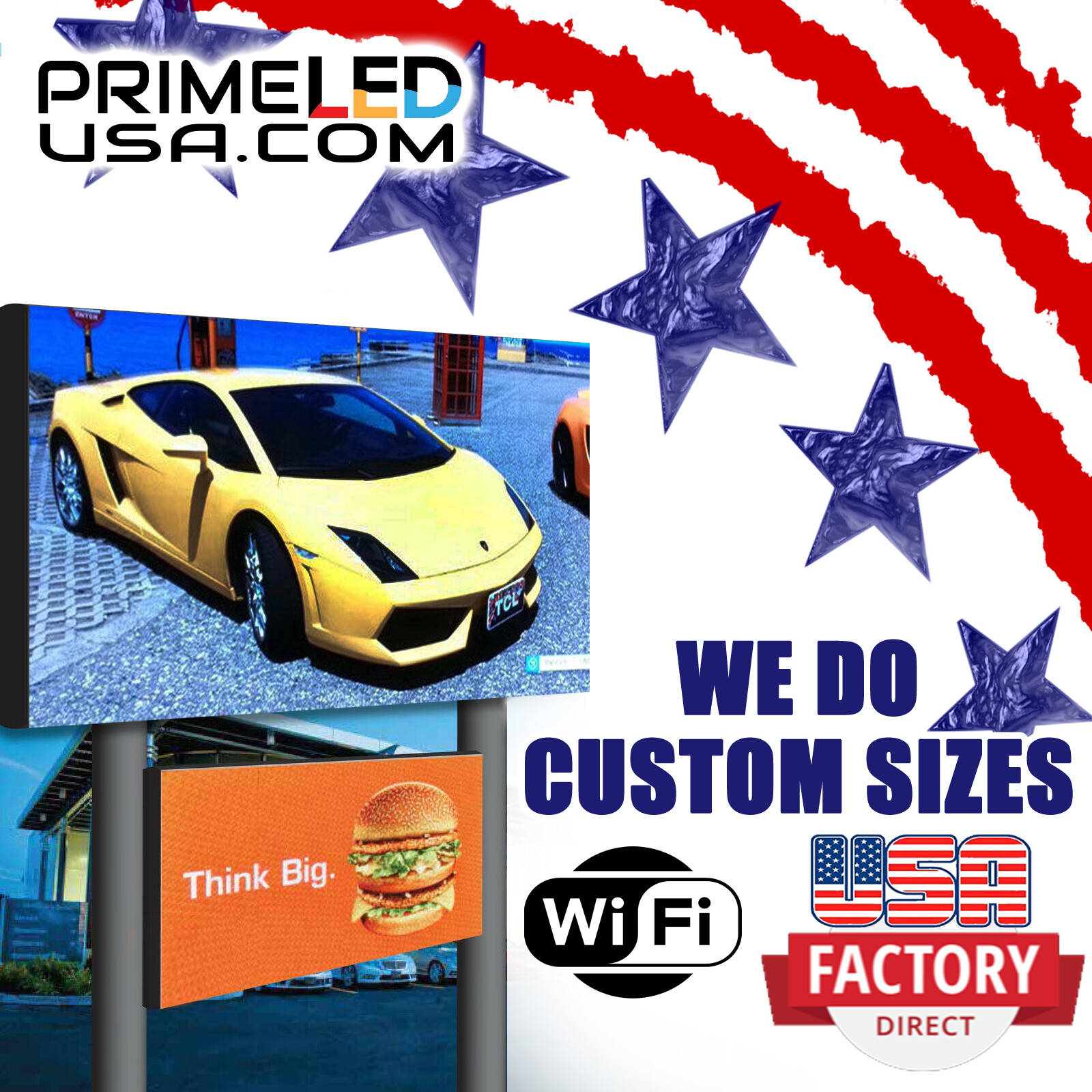 63″x 6.25″ RGB Full Color P10 LED Sign Programmable Scrolling Message Display