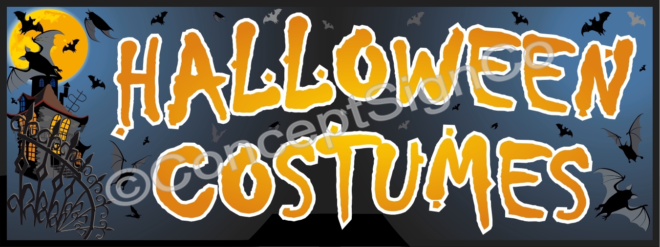 3’X8′ HALLOWEEN COSTUMES BANNER Outdoor Sign LARGE Retail Stores Outfits Sales