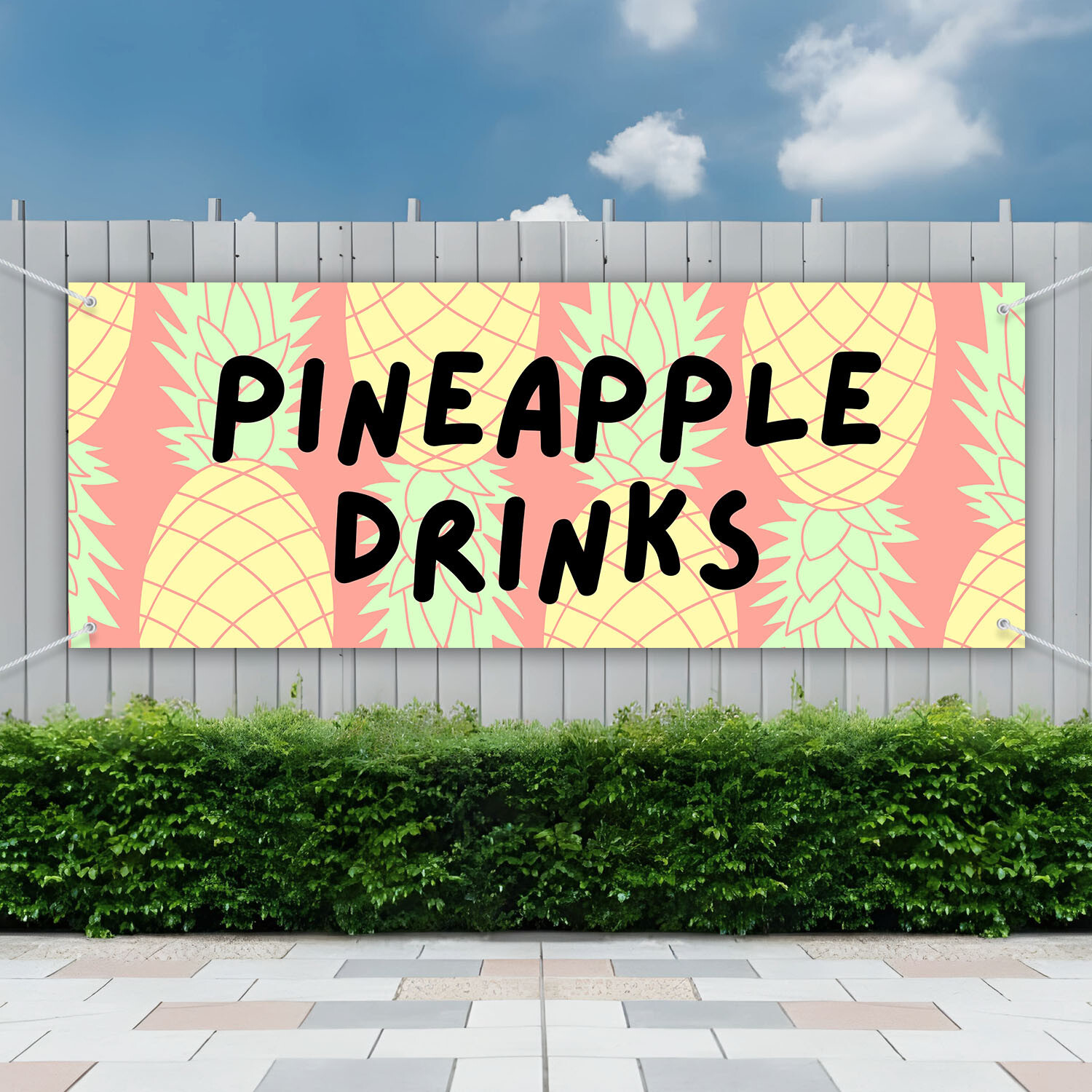 PINEAPPLE DRINKS Ready Design Banner 440gsm Thickness (Long Lasting)