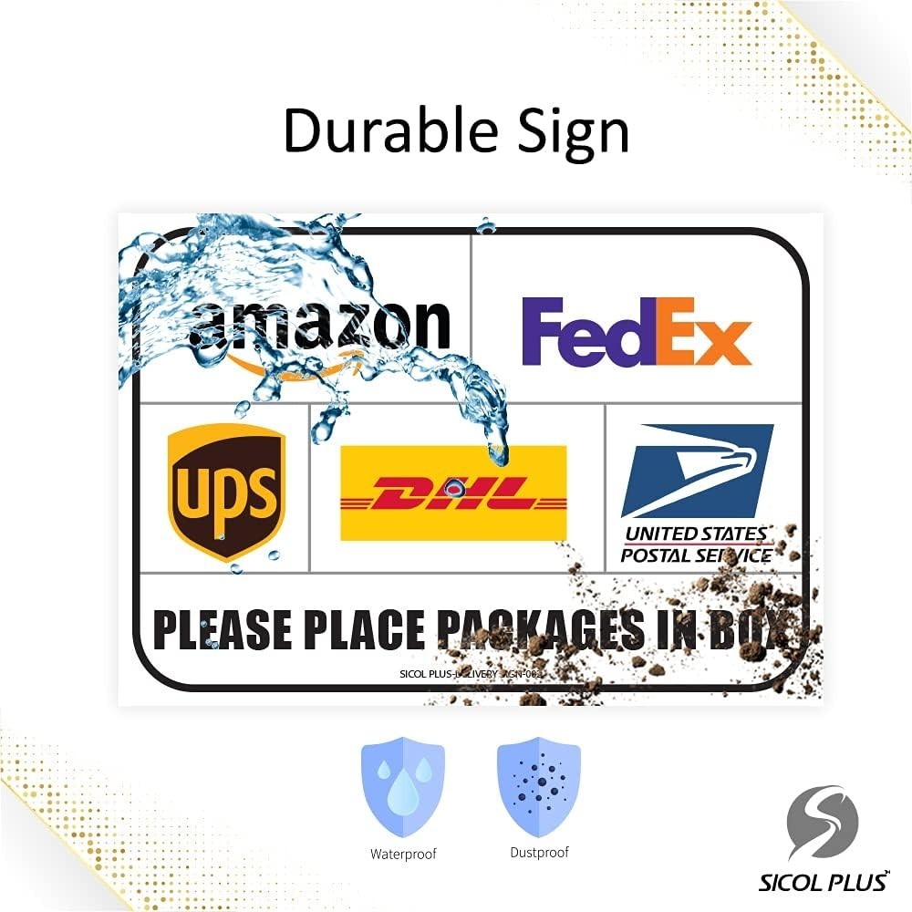 Easily Visible Package Instructions – 10×7 Inches Delivery Signs, Set of 2
