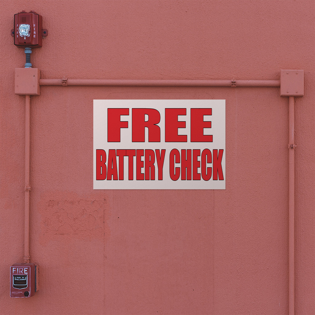 Decal Stickers Free Battery Check Auto Body Shop Car Repair B Store Sign Label