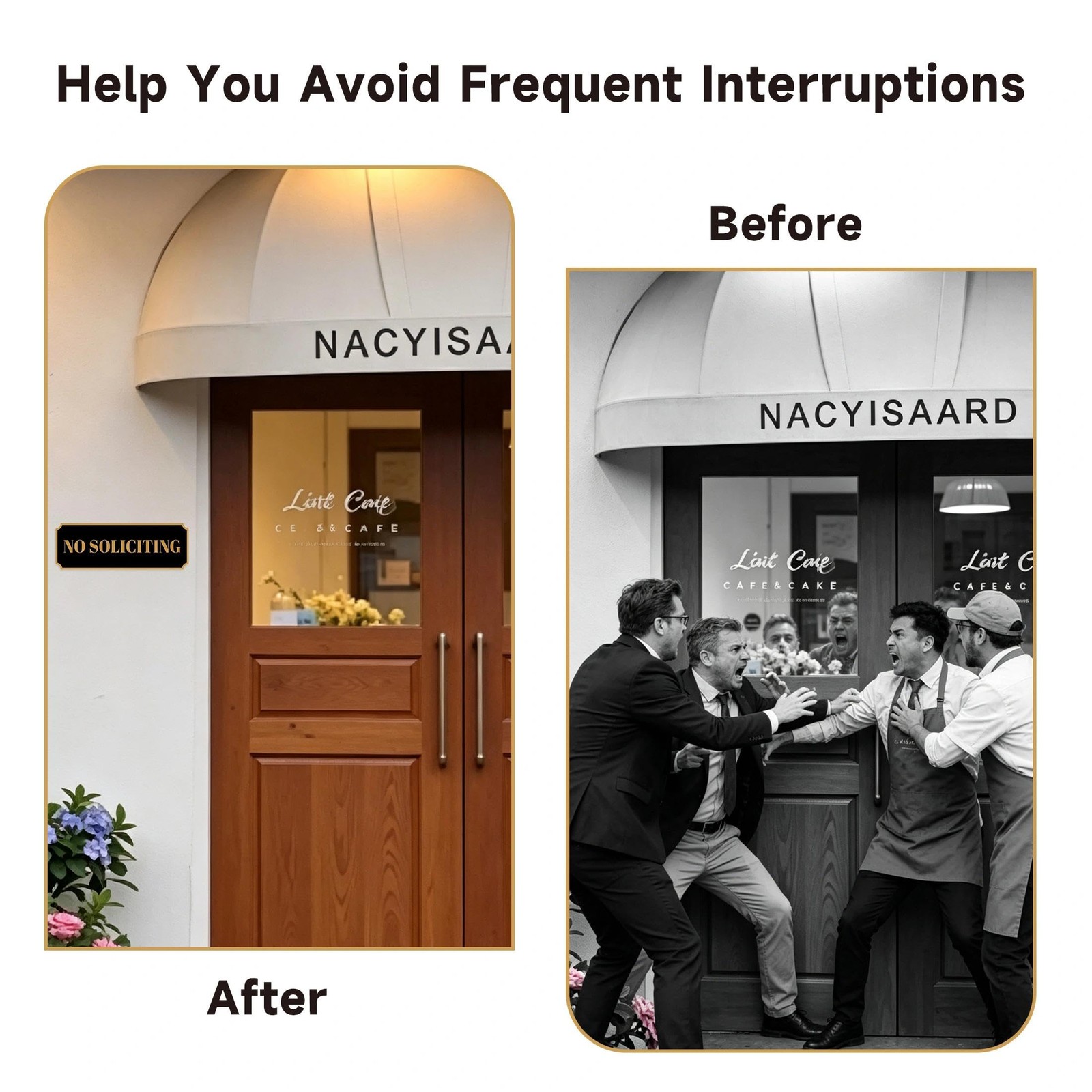 Door,Self-adhesive Durable | Vintage Do Not Knock or Ring Doorbell, No