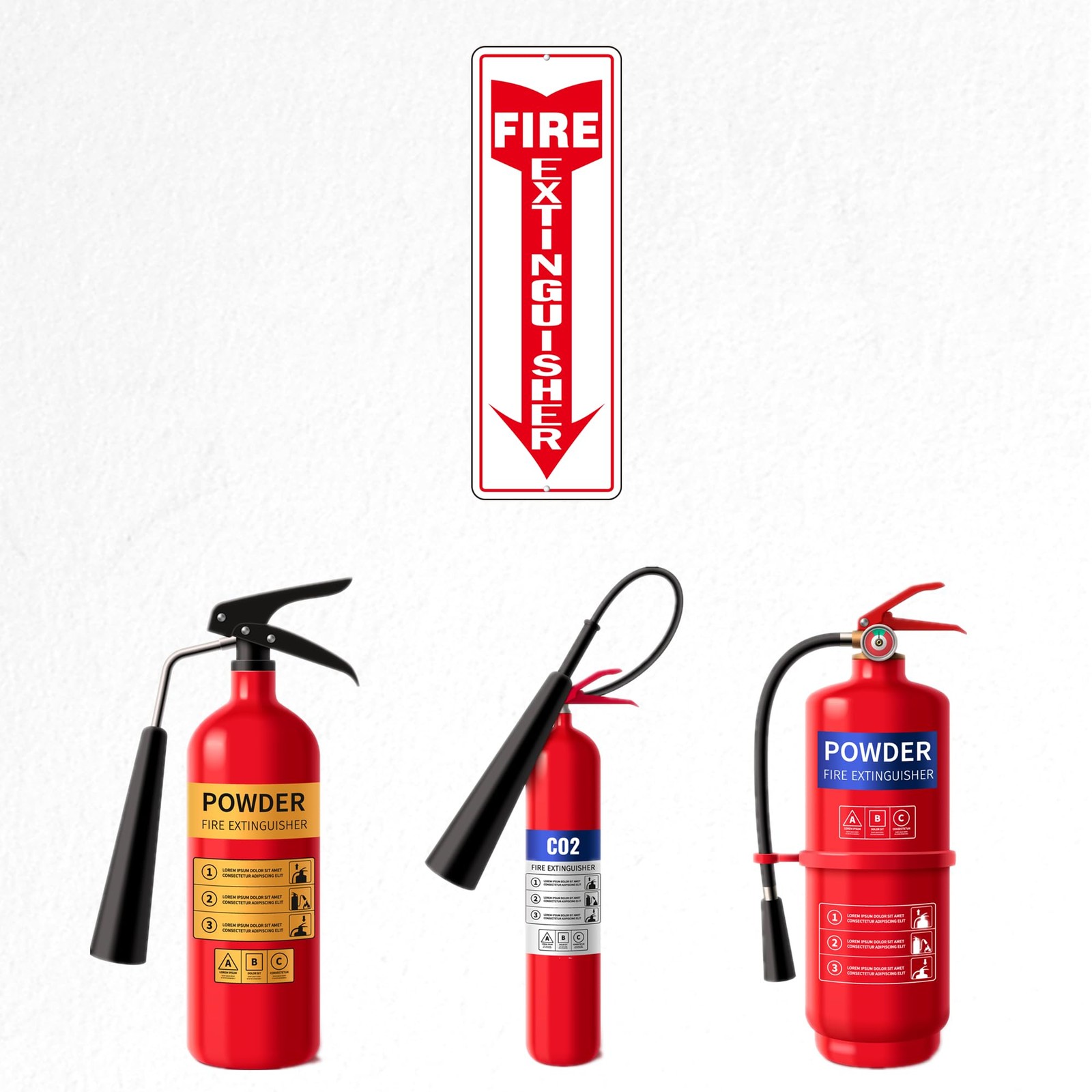 Fire Extinguisher Sign, (4 Pack) Self Adhesive Fire Extinguisher Sticker Sign…
