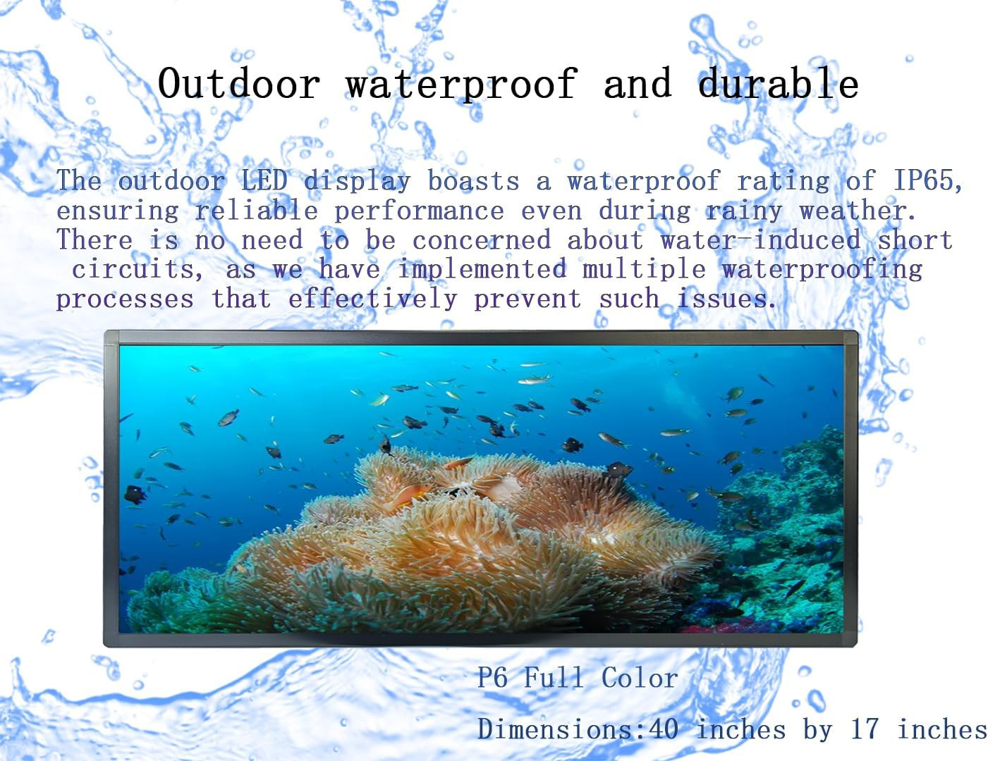 P6(40″ * 17″) Digital Programmable Scrolling Led Sign Scrolling Outdoor for Busi